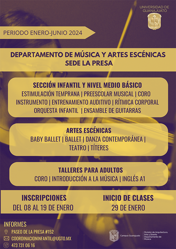 Departamento de Música y Artes Escénicas Sede La Presa 1 1